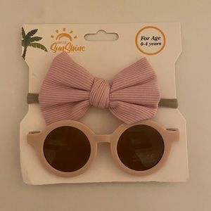 NWT pink baby sunglasses and bow